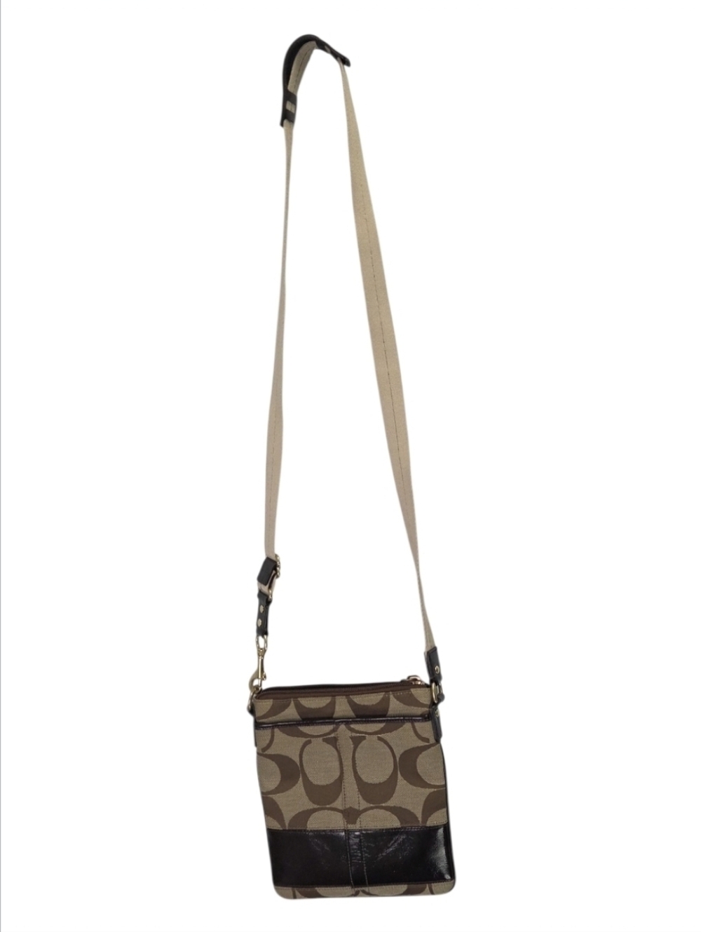 Y2K Coach Swingpack Crossbody Signature Canvas Bag E0849-41644